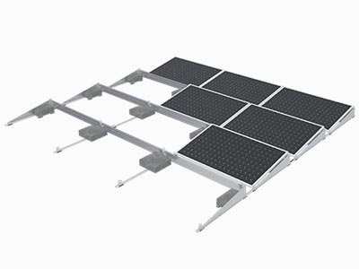 Flat Roof Solar Ballast With Wind Shield