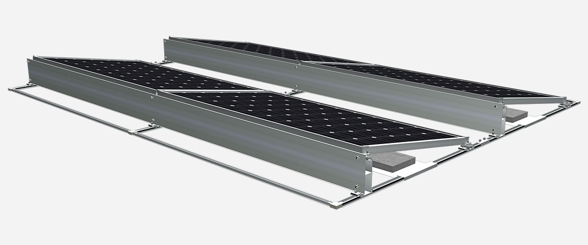 ballasted flat roof solar mounting system