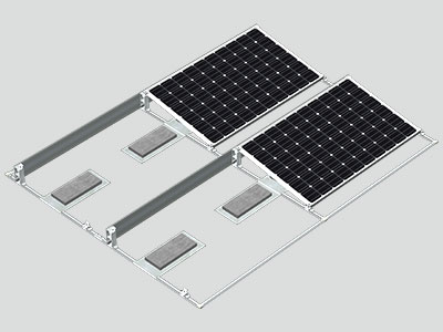 Non-penetrating Ballasted Flat Roof Solar Mounting System