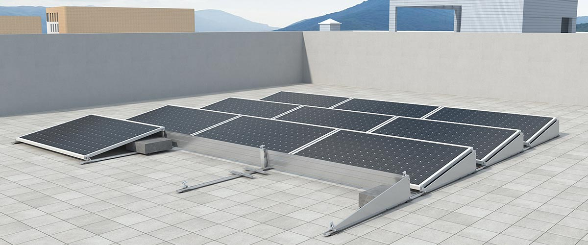 Flat Roof Solar Ballast With Wind Shield Application Scenarios