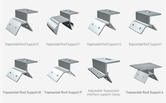 trapezoidal sheet metal roof solar clamps system